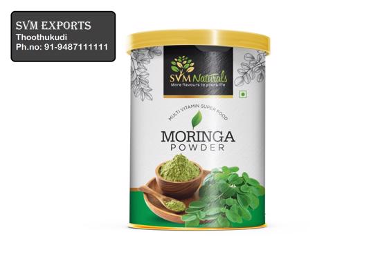 Public product photo - Our SVM Exports Moringa leaves are carefully washed and dried at low temperature and then powdered.  We maintain the  level of temperature on the process of Drying and powdering  process to retain the  colour and Nutritive values of Powder.   The leaf powder is rich in vitamins, phyto nutrients, antioxidants, amino acids and is easily soluble in water. 
Botanical name:Moringa Oleifera                                 